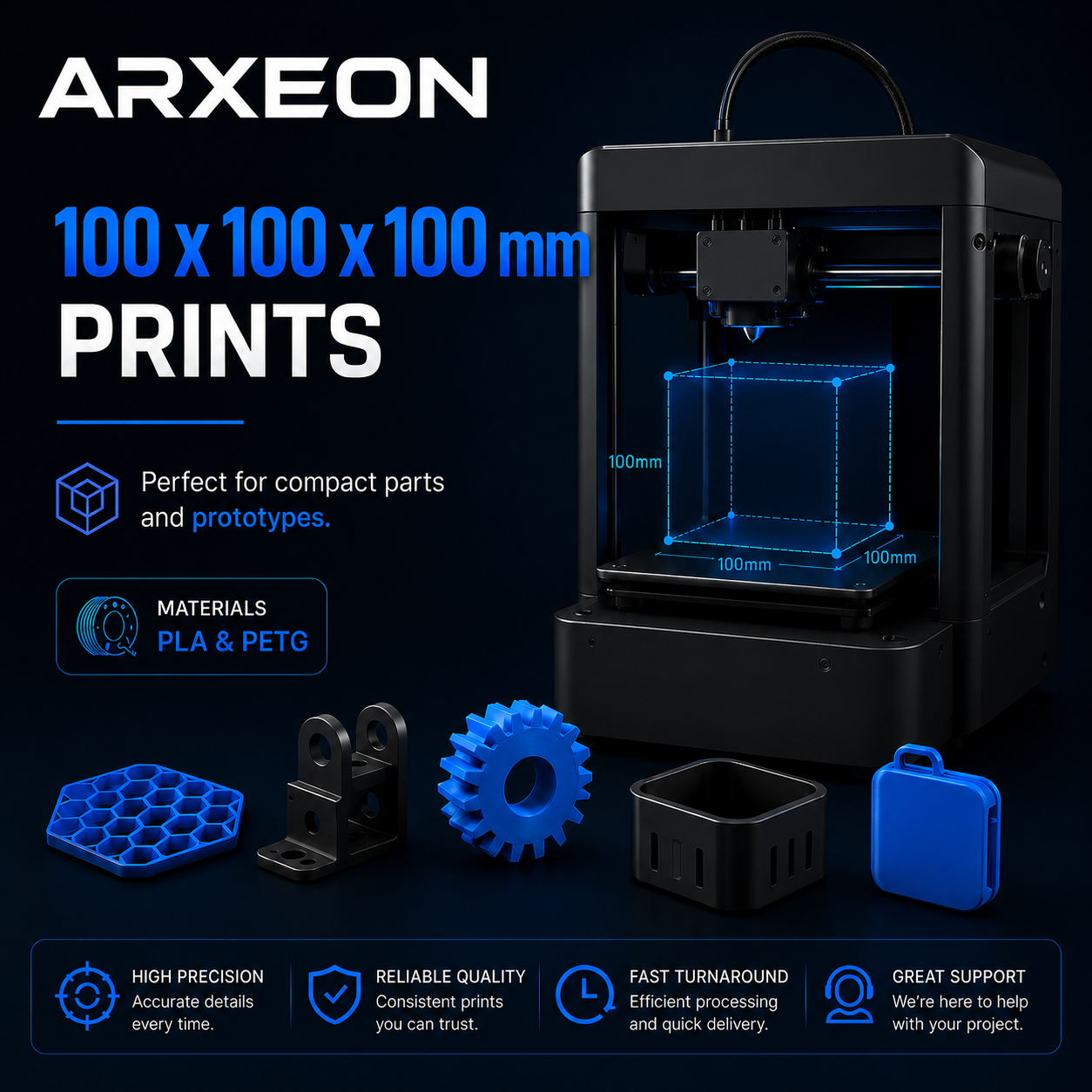 3D Printing Service – Package 1 (100x100x100mm)